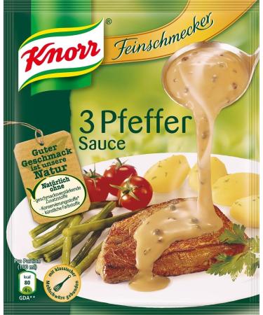 Knorr Gourmet 3 Pepper Sauce spicy sauce without flavour enhancers and colourings 23x 250 ml Three Pepper