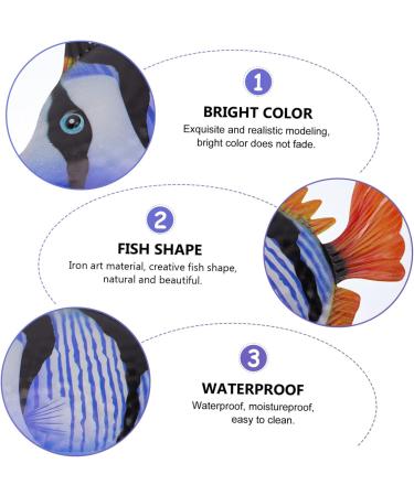 ABOOFAN 1pc Decorative Fish Wall Hanging Ornament Metal Fish Wall Art Wall Hanging Decoration The Fence Iron Purple 26x16.3cm - Buy Online on SooperMarket.com