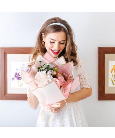 60 Sheets Waterproof Flower Wrapping Paper with Ribbons, Bouquet Pins - Ideal for Mother's Day, Valentine's Day, Weddings - 3 Colors Available - Buy Online on SooperMarket.com
