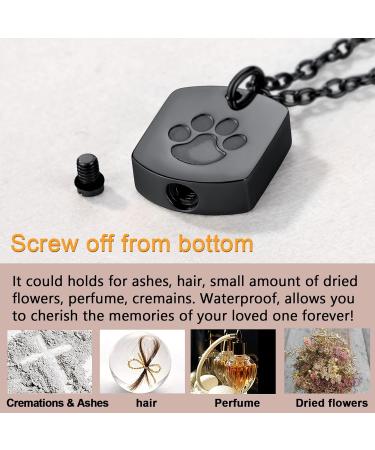 U7 Women's Cremation Urn Necklace - Cycle of Life & Celtic Knot Design Dog Footprints Wings Crucifix - Stainless Steel Pendant for Ashes - Ideal Memorial Jewelry - Buy Online on SooperMarket.com