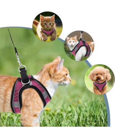Ankilo Upgraded Harness with Leash Set Escape Proof Dog Vest Harnesses Vest Harnesses with Soft Mesh and Reflective Bands No Pull Small Dog Harness for Cats and Small Dogs (Rose-red S) - Buy Online on SooperMarket.com