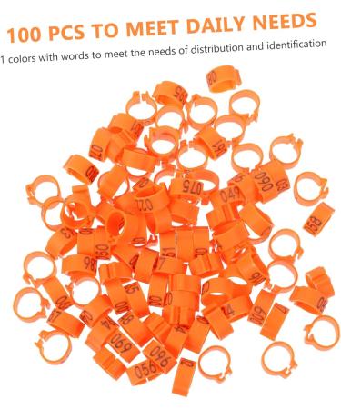 CIYODO 100 Pcs Pigeon Anklet Baby Bangles Chicken Feet Foot Ring for Pigeon Racing Pigeon Ring Meat Pigeon 1.3X1.3CM Orange - Buy Online on SooperMarket.com