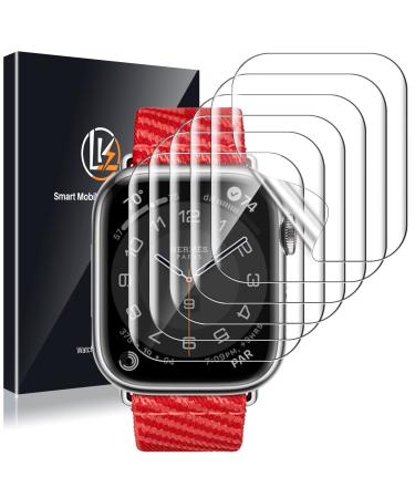 LK 6 Pack for Apple Watch Screen Protector 45mm Series 8 7 New Version Anti-Scratch Self-Healing Soft TPU Film for Apple Watch 45mm Series 8 Bubble Free HD Transparent Touch Sensitive 45mm Transparent