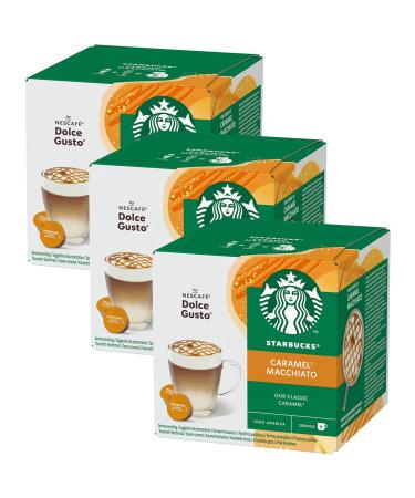 Nescaf Dolce Gusto Starbucks Caramel Macchiato Set of 3 Latte Macchiato with Caramel Coffee Capsule Roasted Coffee 3 x 12 Capsules