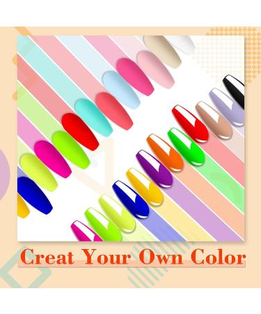 23pcs Glow in the Dark Gel Nail Polish Set with Base, Glossy & Matte Top Coat - Neon Mint, Red, White, Black DIY Gel Kit - Christmas Gift - Buy Online on SooperMarket.com