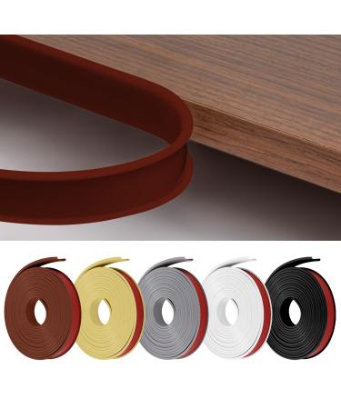 flintronic 3m*20mm U-Shape Flexible Furniture Edge Banding Baby Safty Baby Edge Protector Self Adhesive TPE Wood Edging Tape DIY Furniture Edge Trim for Table Cabinet Furniture Restoration Brown 3m*20mm