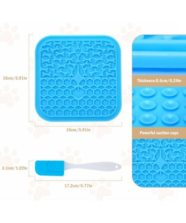 3 Pcs Licky Mats for Dogs 2 Dog Lick Mats with 1 Silicone Spatula Dog Lick Pad with Strong Suction Suitable for Pet Bathing Grooming Training 2 PCS (1 PCS Blue + 1 PCS Orange) - Buy Online on SooperMarket.com