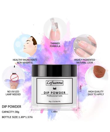 Lofuanna Dip Powder Nail Kit Starter - Clear Nail Dipping Powder Set for French Nail Art Manicure at Home or Salon - No UV/LED Needed - Buy Online on SooperMarket.com