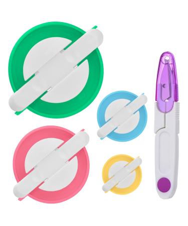 TOODOO Pom-pom Maker, 4 Different Sizes Pompom Maker Fluff Ball Weaver Needle Craft DIY Wool Knitting Craft Knitting Wool Tool Kit with Thread Cutter Scissors (Color Set A)