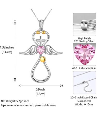 Cute Cat Necklace with Sparkling Zirconia Crystal Birthstone Pendant Necklace for Girls Womens White Gold Over 925 Sterling Silver Animal Necklace Birthstone Jewelry Sweet Present Girlfriend Sisters G Pink Pendant - Buy Online on SooperMarket.com