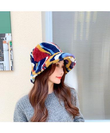 Women's Fuzzy Fur Winter Bucket Hat | Fluffy Sherpa Fisherman Style - Buy Online on SooperMarket.com