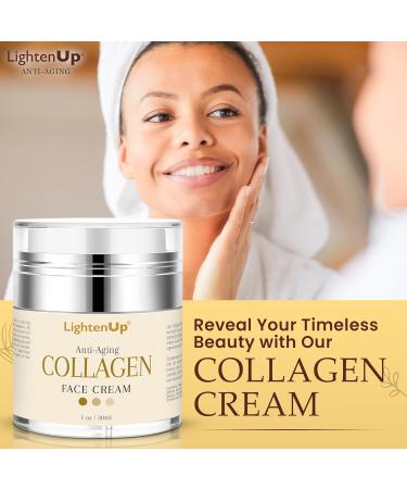 LightenUp Collagen Cream - Anti-Aging Moisturizer with Hyaluronic Acid for Face & Neck Fine Lines & Age Spots 1 fl oz Made in USA - Buy Online on SooperMarket.com
