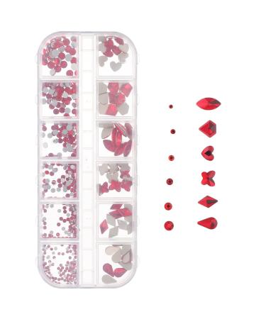 Minkissy 1 Box Nail Art Accessories Nail Metal Diy Accessories for Nail Nails Gems Nail Art Gems Crystal Nail Gems Metal Nail Jewelry Nail Crystals Nail Jewels Red Resin Boxed Shaped Drill