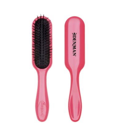 Denman Tangle Tamer Mini (Pink) Detangling Brush For Curly Hair And Black Natural Hair - use with both Wet & Dry Hair D90