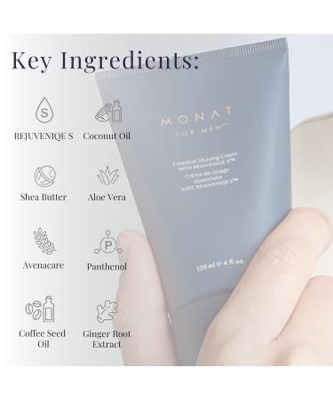 Buy MONAT For Men Essential Shaving Cream - Natural Formula with Shea Butter & Coconut Oil - 120ml - Buy Online on SooperMarket.com