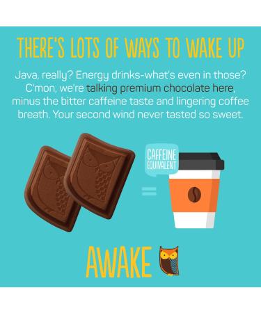 AWAKE Caffeinated Chocolate - Dark Chocolate - Pack of 50 - 0.48 Oz. - Buy Online on SooperMarket.com