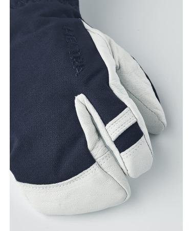 Hestra Army Leather Heli Ski Junior Mitt | Waterproof Insulated 3-Finger Kids Gloves - Navy 5 - Buy Online on SooperMarket.com