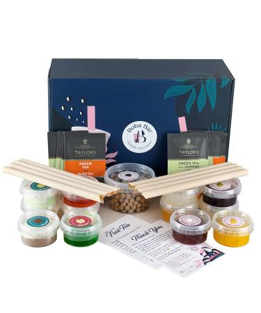 MBTK - 8 (Boba Bar London | MangoBerry Refresher Mixed Bubble Tea Kit | 8 Mixed Tea Flavours | 8 Boba & Jelly Toppings | Tapioca Pearls | 8 Bamboo Straws | 8 Tea Bags | 2 Recipe Cards )