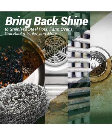 20-Piece Stainless Steel Pot Cleaner Set - High-Performance Spiral Scour Pads for Pans Grills & Stoves - Durable Silver Cleaning Solution - Buy Online on SooperMarket.com