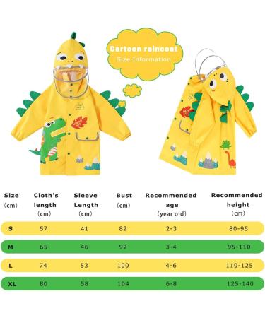 Barakara Kids Waterproof Rain Poncho - Lightweight Hooded Rain Jacket with Reflective Safety - Yellow B XL - Buy Online on SooperMarket.com