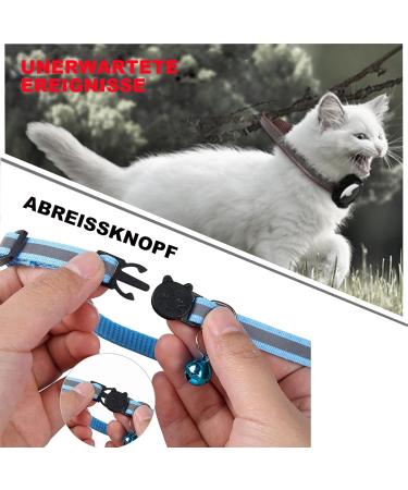 Mouyou Airtag Cat Collar - Soft Reflective Nylon with Bell & Safety Clasp | Adjustable 22-34cm Blue Tracking Collar with Airtag Case - Buy Online on SooperMarket.com