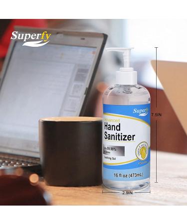 Superfy Hand Sanitizer Gel 128oz - 70% Alcohol - Quick-drying - 8 Pack 16 oz Pump Bottles - Buy Online on SooperMarket.com