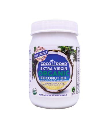 Coco Road Organic & Fair Trade Virgin Coconut Oil (15 Fl Oz) 15 Fl Oz (Pack of 1)