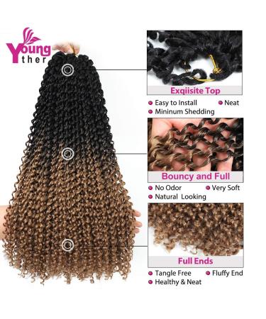 Youngther 7 Packs 154 Strands Passion Twist Hair for Butterfly Locs Crochet - 18 Water Wave Synthetic Bohemian Ombre Braiding Hair - Perfect Gift for Women - Buy Online on SooperMarket.com