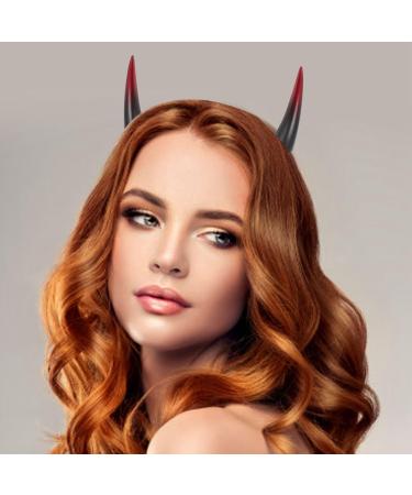 Halloween Horns Devil Horn Clips - Horns Hairpin Lightweight Safe Lifelike Horns Hair Clips for Halloween Party Cosplay Makeup Theme (Red)