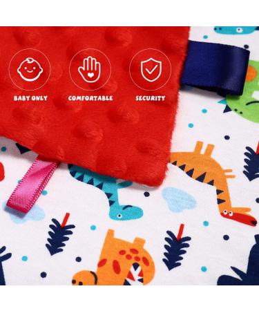 NUOBESTY Baby Security Tag Blanket - Dinosaur Pattern Taggy Blanket for Newborns - Buy Online on SooperMarket.com