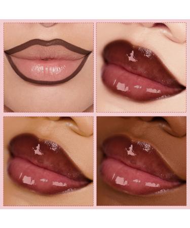 Butter Gloss Moisturizing Lip Combo - High Shine Plumping Gloss & Brown Lip Liner Set - Non-Sticky Liquid Lipstick - Long Wear Makeup #12 - 0.27 Fl Oz (Pack of 2) - Fresh & Lightweight - Buy Online on SooperMarket.com