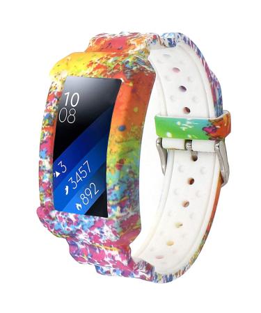 Veczom Replacement Band for Gear Fit 2, Sport Protect Case Strap Silicone Bands Compatible with Samsung Gear Fit2 Pro/Fit2 SM-R360 R365 Fitness Smart Watch Wristband Accessories Colorful