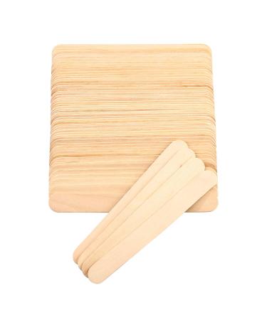 moinkerin 50 Pcs Disposable Wooden Waxing Spatulas Wax Applicator Sticks for Hair Removal Round Ended