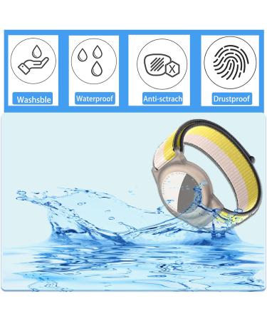 Dingfeiyu Airtag Wristband - Waterproof Adjustable Bracelet for Kids & Adults | Anti-Lost Nylon Band for Apple Airtag - Oatmeal - Buy Online on SooperMarket.com