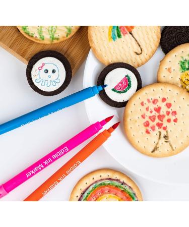 Food Coloring Pens Edible Markers 10Pcs Fine and Thick Tip Food Grade Gourmet Writers for DIY Fondant Cakes Cookies Frosting Easter Eggs Baking Decorating Painting Drawing Writing 10 Colors1 - Buy Online on SooperMarket.com