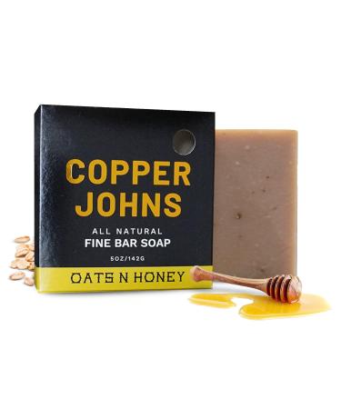 Bar Soap | For Both Beard & Body | Made with Natural Oils and Organic Shea Butter | Oats & Honey | 5 oz