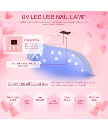 COSCELIA Gel Nail Polish Kit with U V Light Starter Kit 10PC Gel Polish Top Base Coat Nail Art Rhinestones Pink White Glitter Colors Gel Nail Manicure Kit Nail Art Design DIY for Women - Buy Online on SooperMarket.com