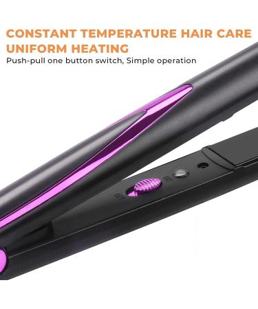 2-in-1 Hair Straightener and Curler - Professional Ceramic Multi-Styler - Dual Voltage - Fast Heating - Purple Black - Buy Online on SooperMarket.com