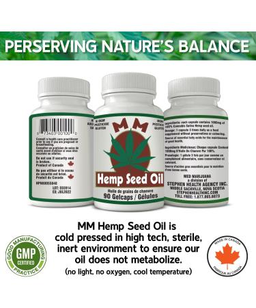 MM Hemp Seed Oil 1000mg (90 Soft Gel Capsules) Vegan Gluten-Free Rich in Antioxidants with Anti-Inflammatory Properties for Pain Relief and Joint Pain - Buy Online on SooperMarket.com