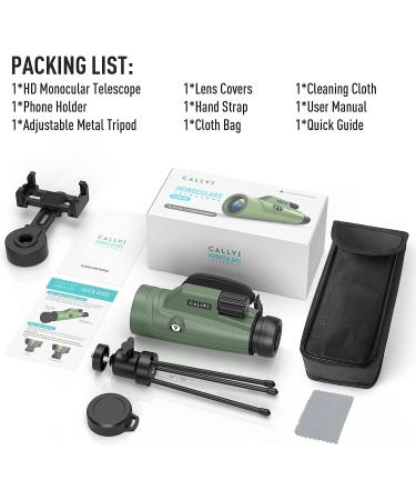 12x50 HD Monocular Telescope with Phone Stand, Tripod & BAK4 Prism - Waterproof & Portable for Hiking, Hunting, Bird Watching - Ideal Gift for Men - Buy Online on SooperMarket.com