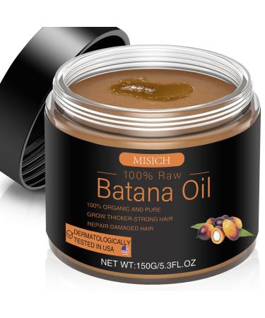 Raw Batana Oil for Hair Growth 100% Natural Pure Dr. Sebi Batana Oil from Honduras Unrefined Organic Batana Oil Hair Growth Oil for Prevent Hair Loss Enhances Hair Thickness for Men & Women 5.3 oz