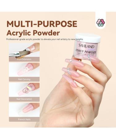 Saviland 6 Colors Acrylic Nail Kit - Professional Acrylic Powder Set for Strong Acrylic Nails - Basic Nudes Color Palette - 6x15g - Buy Online on SooperMarket.com