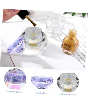 minkissy Nail Art Crystal Cup Cosmetics Glass Purple Cover Diamond 6.5x8cm Purple - Buy Online on SooperMarket.com