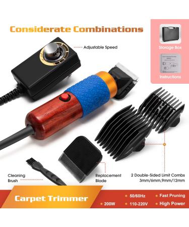 Electric Carpet Trimmer: Low Noise, Adjustable Speed, 200W Multifunctional Tool for Handmade Rug Cleaning and Tufting - Buy Online on SooperMarket.com