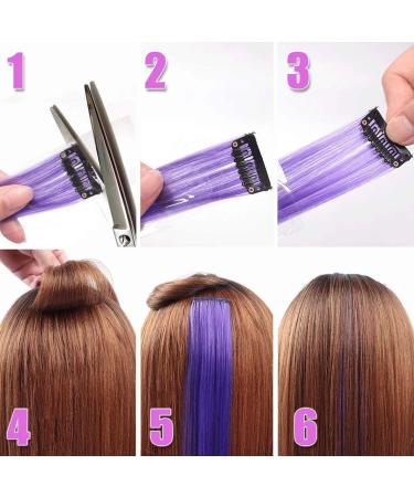 24 Pcs Colored Hair Extensions Colorful Clip in Hair Extensions 22 inch Synthetic Straight Hair Extensions for Kids Girls Women A 24Pcs - Solid color + Gradient color - Buy Online on SooperMarket.com