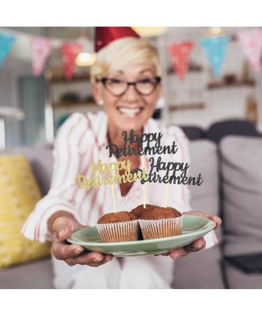 36 Pieces Happy Retirement Cupcake Toppers Retirement Food Picks Glitter Retired Cupcake Picks Retirement Theme Party Cake Decorations for Retirement Theme Party Supplies (Black Gold) - Buy Online on SooperMarket.com