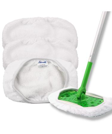 3 Pack 100% Cotton Mop Pad Reusable for Swiffer Sweeper Mop, Upgraded Wet Dry Mop Cloth Washable Sweeper Refills Dust Mop Covers Cotton Wet Dry Pad