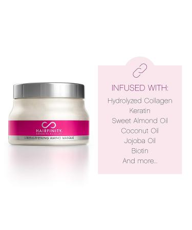 Hairfinity Strengthening Amino Treatment Masque - Hydrating Hair Mask with Collagen, Keratin & Vegetable Protein for Growth - 8 oz - Buy Online on SooperMarket.com