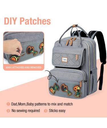 Buy Tonyeee Personalized Diaper Backpack | Stylish Travel Baby Bag with Removable Cross Body Bottle - Gray - Buy Online on SooperMarket.com