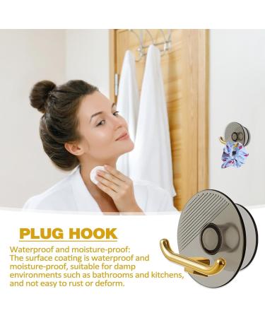 YAJEXUN Plug-In Cable Holder | Self-Adhesive Toothbrush & Razor Organizer | Boring-Free Shower Storage Hook - Translucent Gray - Buy Online on SooperMarket.com